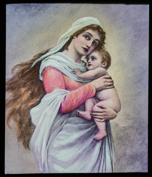 A hand coloured magic lantern slide circa 1900