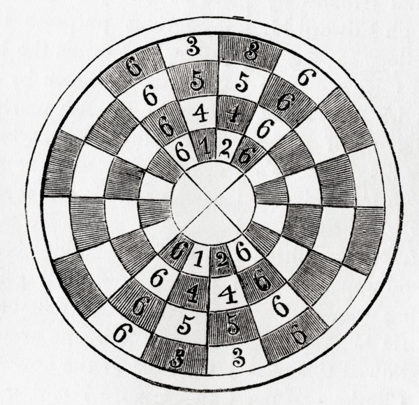 A circular chess board from the Middle Ages