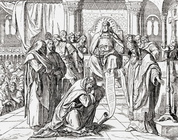 Louis the Pious at his palace of Attigny near Vouziers in the Ardennes in 822