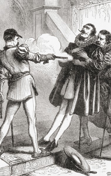 The assassination of William of Orange by Balthasar Gérard in 1584