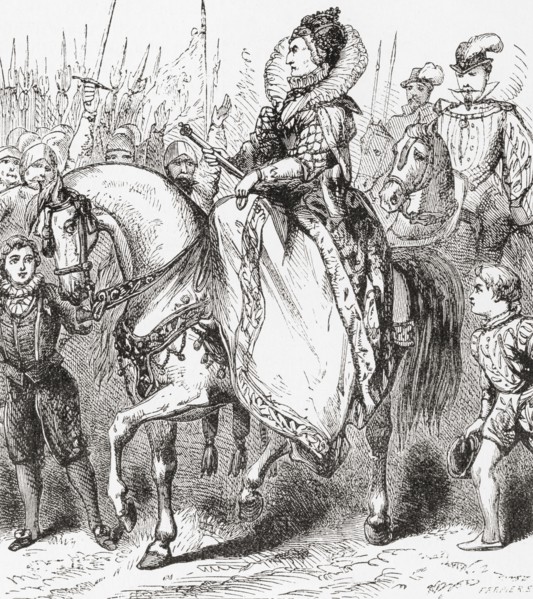 Elizabeth I inspecting her troops at Tilbury Port