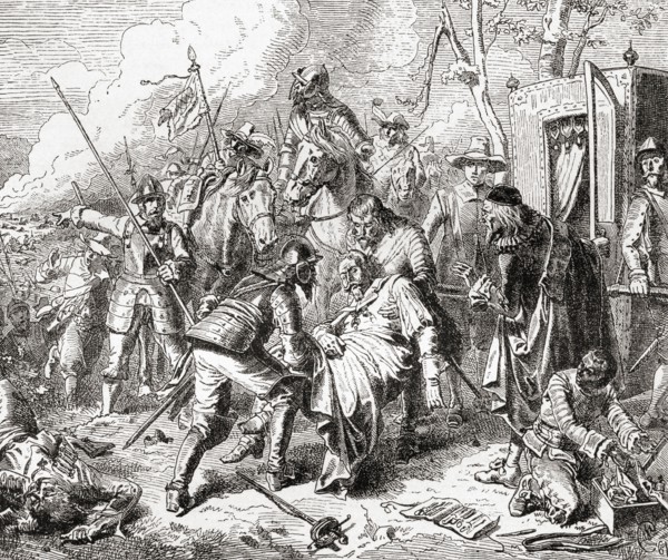 Tilly mortally wounded at The Battle of Rain aka Battle of the River Lech or Battle of Lech