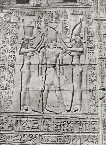 Bas-reliefs on the temple at Dendera