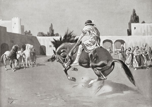 Basil I breaking a horse