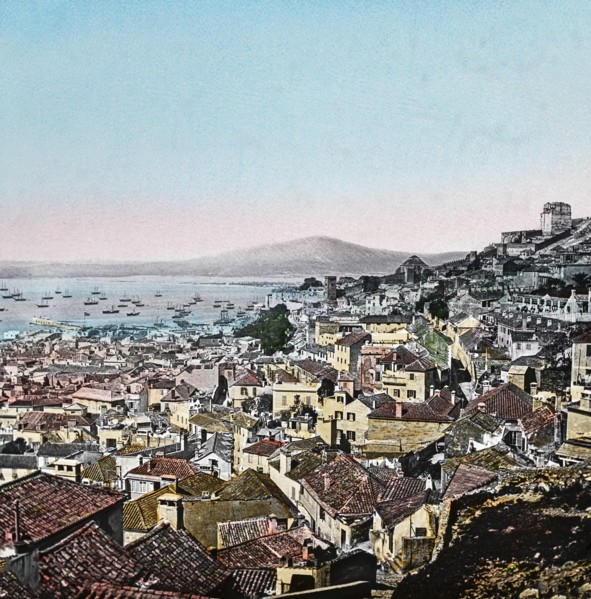 Magic Lantern slide circa 1900 hand coloured