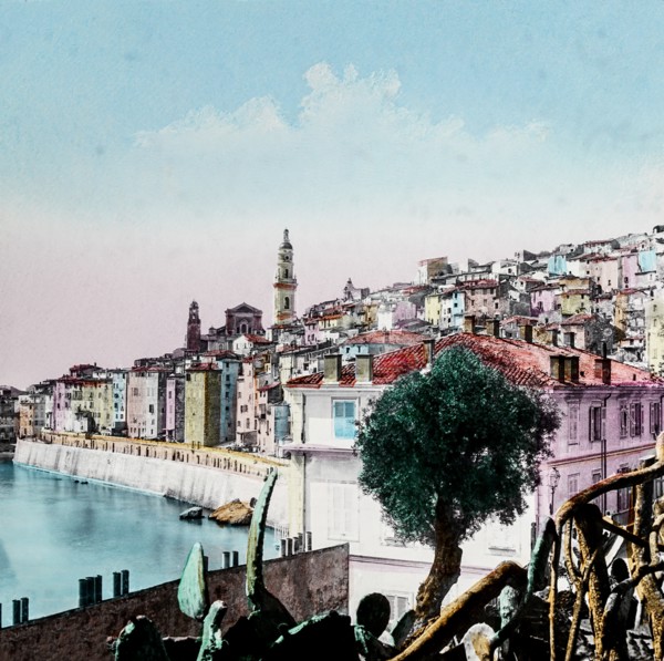 Magic Lantern slide circa 1900 hand coloured