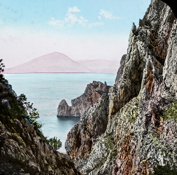 Magic Lantern slide circa 1900 hand coloured
