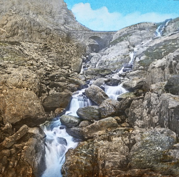 Magic Lantern slide circa 1900 hand coloured