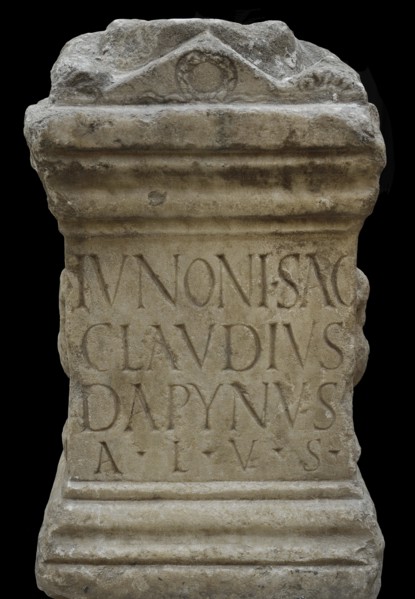 Altar stone consecrated to the Goddess Juno
