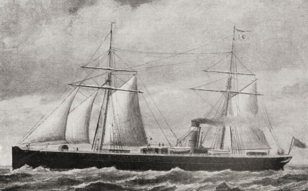 One of the first Atlantic twin-screw steamers