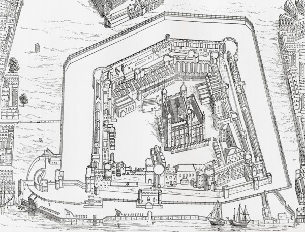 A bird's eye view of the Tower of London