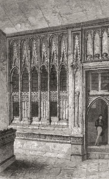 The lobby of the old House of Commons, Palace of Westminster,,