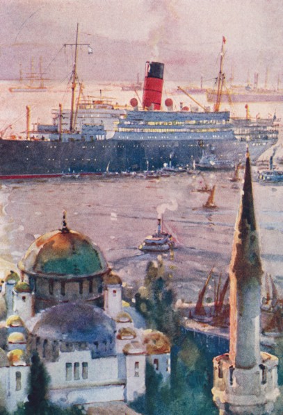 A Cunard liner lying off Constantinople