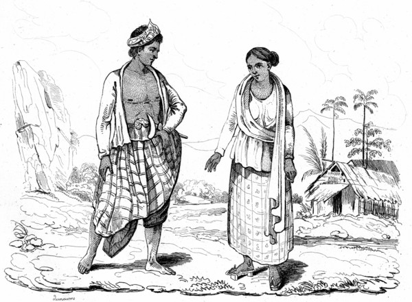 Men and woman in malaysia, james cook travels 1835