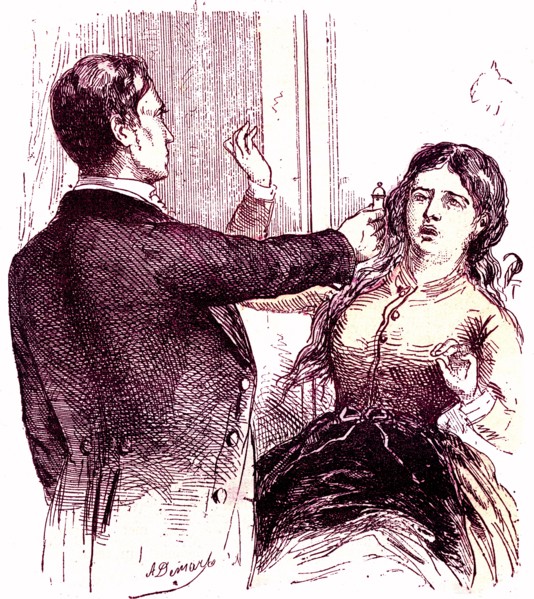 Hypnosis method, of dr braid. scottish surgeon, research on hypnosis born in fife,dead in manchester, 1795-1860. design by a. demarle from the book ' life and health ' by dr julius rengade, paris, 188...