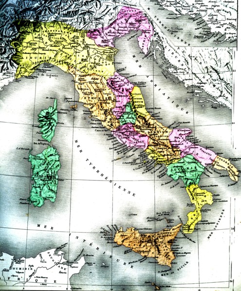 Old map of italy, 1886 ( drioux et ch. leroy publishers ) antique italy 1886