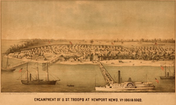 Encampment of US Federal Troops at Newport News 1861