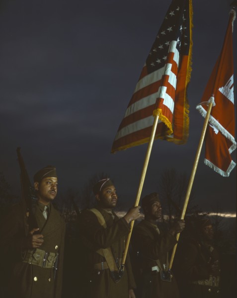 Color guard of Negro Engineers