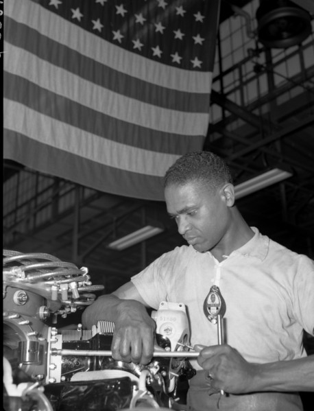 African American in Aircraft Production Factory