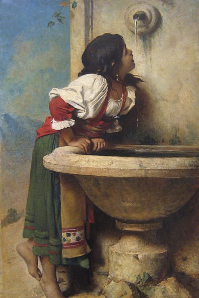 Roman Girl at a Fountain