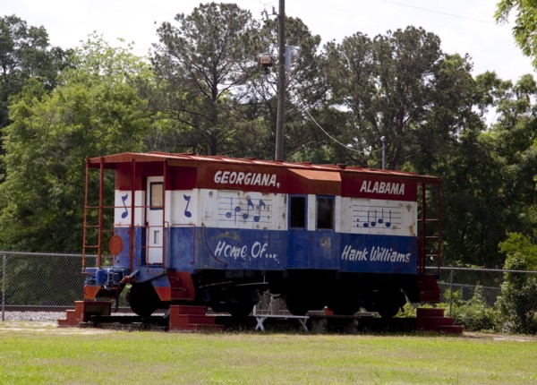 Train car at boyhood home of Hank Williams, Georgiana, Alabama