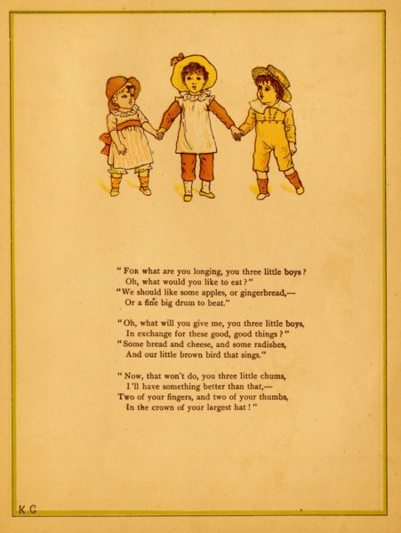 Three little boys or chums hold hands