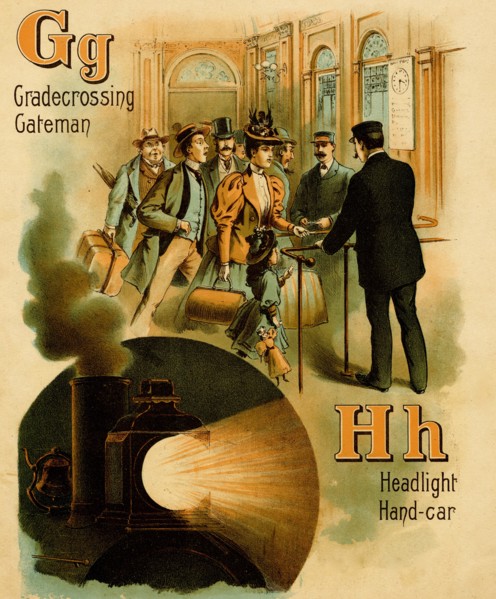 Railroad ABC - G is for Grade Crossing & Gateman - H is for Headlight & handcar