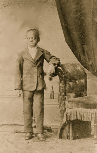 African American boy, full-length portrait, standing