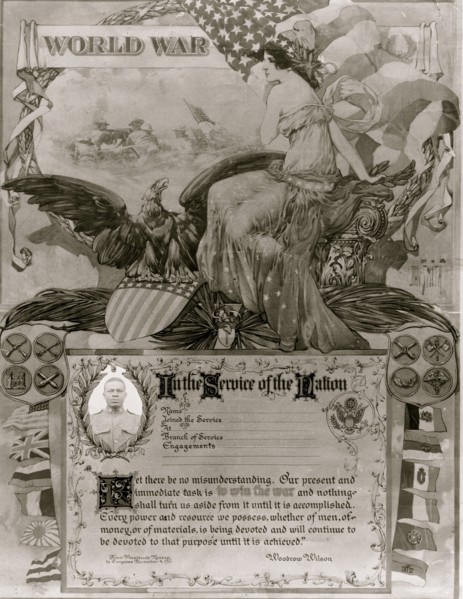 In the service of the nation, for a soldier's record of service