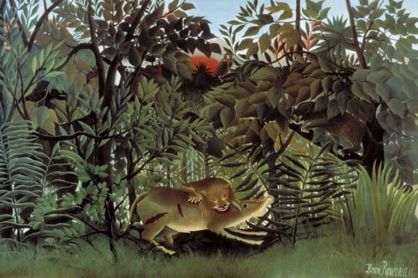 The Hungry Lion Throws itself on the Antelope