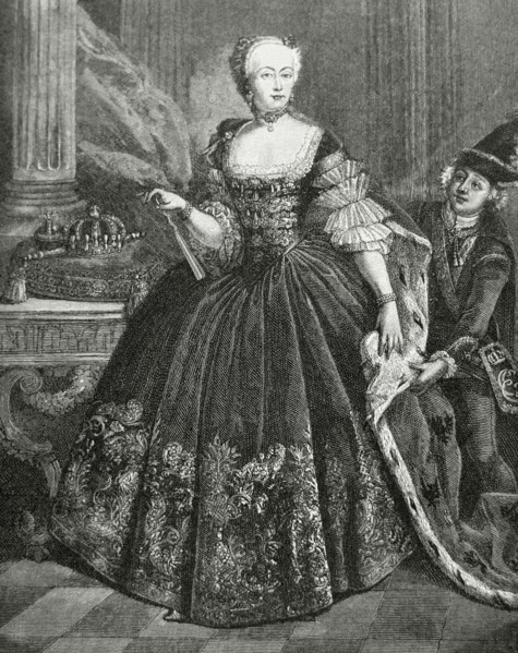 Elisabeth Christine of Brunswick-Wolfenbuttel-Bevern (1715-1797). Queen of Prussia. Spouse of Frederick the Great.  Engraving.