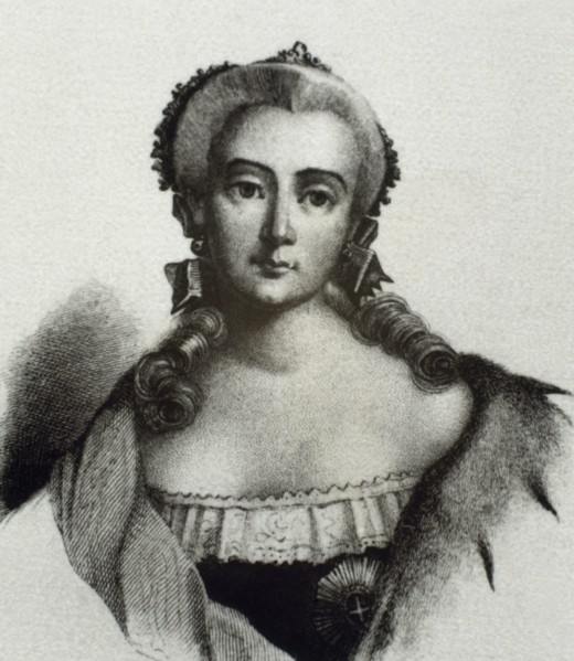 Elisabeth of Russia (1709-1762). Empress of Russia. House of Romanov. Portrait. Engrving.