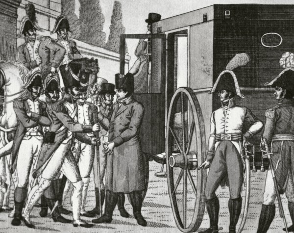 Napoleon Bonaparte (1769-1821), French emperor, exiled to Elba. 1814. Engraving.