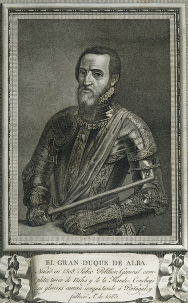 Fernando Alvarez de Toledo y Pimentel (1507-1582). 3rd Duke of Alba. Engraving. Portrait.