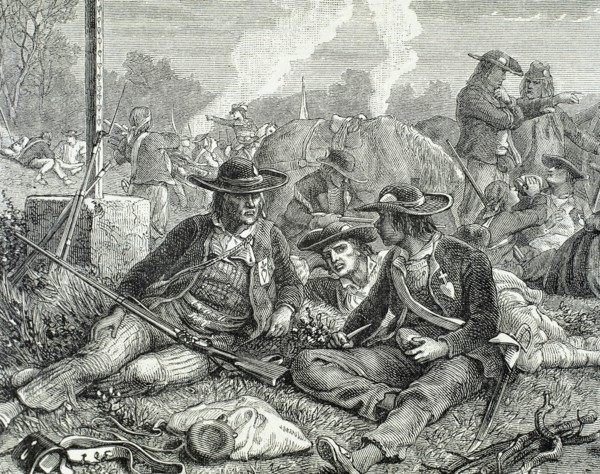 Uprising in the Vendee, 1793-1796 during the French Revolution. Engraving.