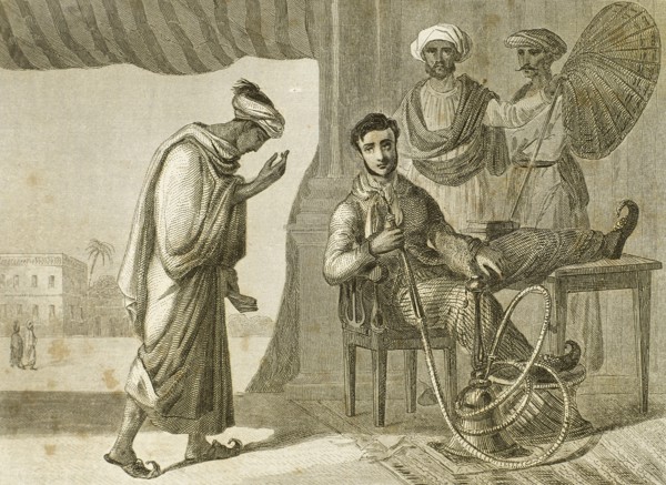 Servant greets his master.