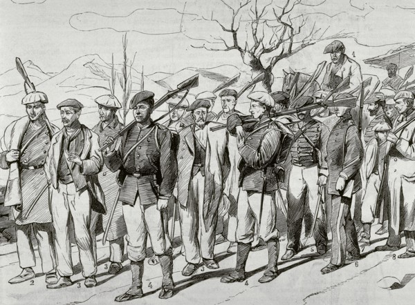 Presentation of Carlists to pardon at the headquarters in Alsasua.