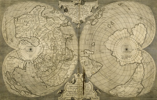 World map. Italian engraving. 16th century.