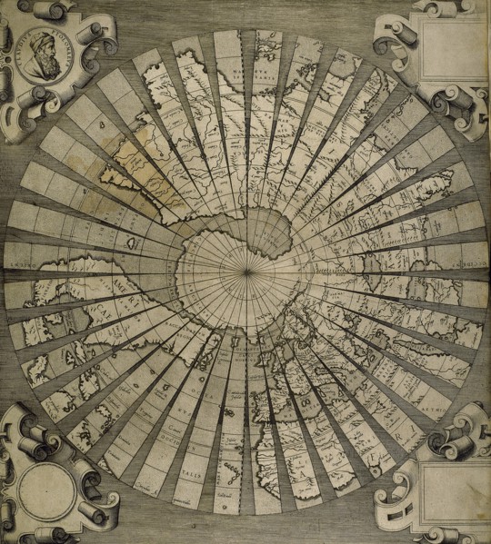 World map by Claudius Ptolemy (90-168). Engraving, 16th century.