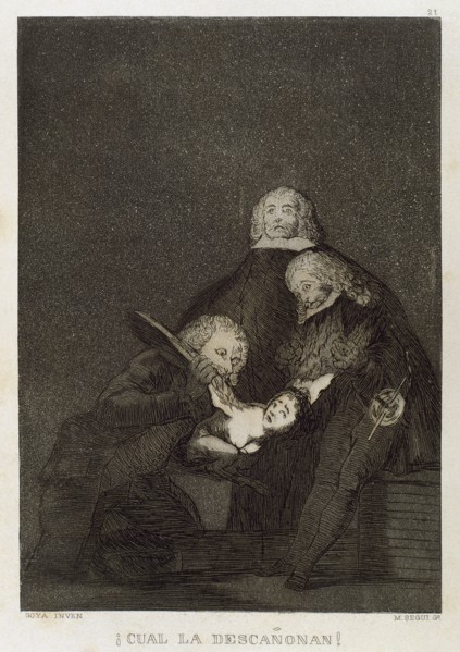 Francisco Goya (1746-1828). Caprices. Plaque 21. How they pluck her !. Prado Museum. Madrid. Spain.