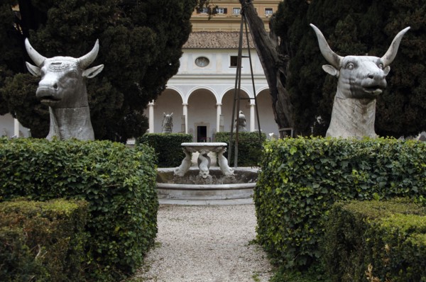 National Roman Museum (Baths of Diocletian). Patio with roman objects.