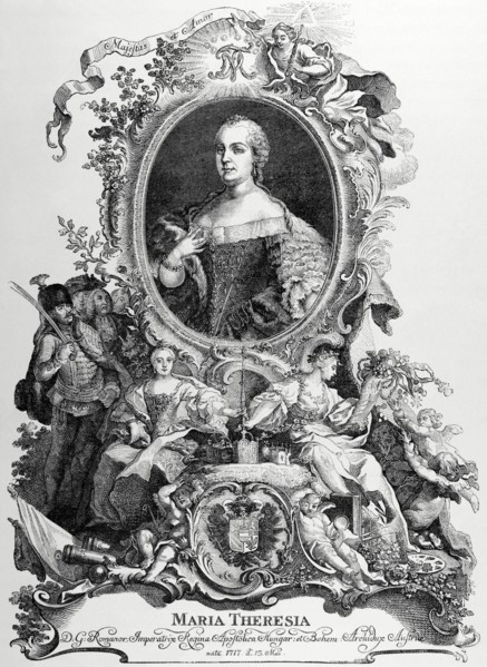 Queen Maria Theresa of Austria (1717-1780). Engraving, 1882.