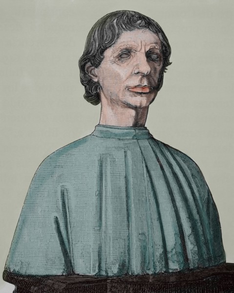 Niccolo Machiavelli (1469-1527). Italian politician, diplomat, humanist and writer. Colored engraving.