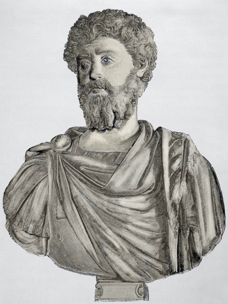 Marcus Aurelius (121-180 AD). Roman Emperor from 161-180. Engraving.