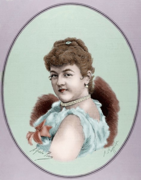 Soprano Mila Kupfer-Berger (1852-1905). Colored.