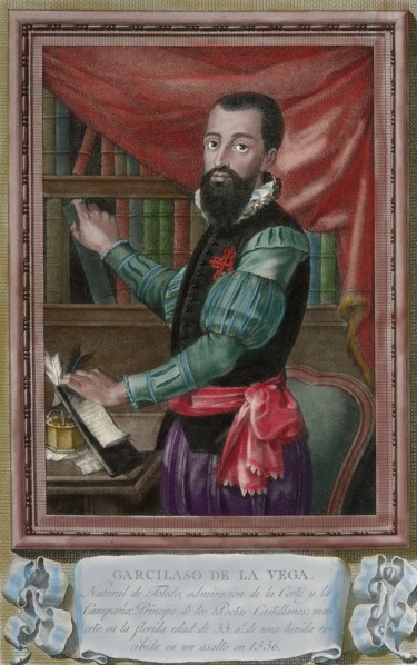 Garcilaso de la Vega (1501-1536). Spanish soldier and poet. Engraving. Colored.