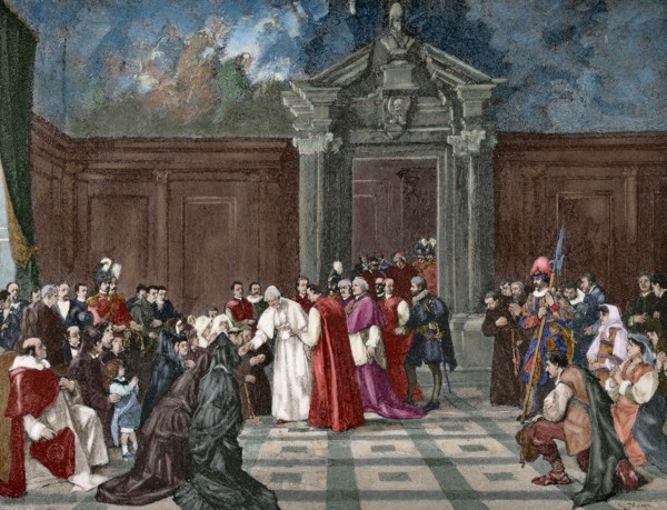 Pope Leo XIII during an audience at the Vatican.