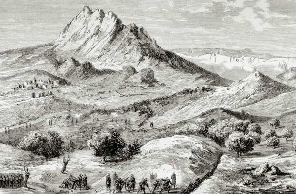Panorama of the place of the battles of Santa Barbara de Oteiza and Montejurra.