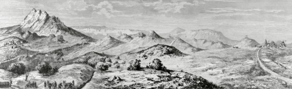 Panorama of the place of the battles of Santa Barbara de Oteiza and Montejurra.
