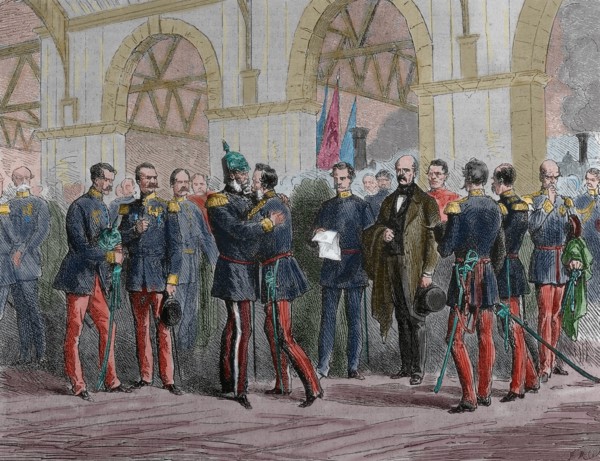 King William I of Prussia receiving the news of the declaration of war of France.